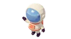 Un astronauta low-poly saludando